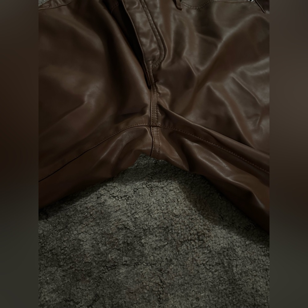 TORRID Brown Faux Leather Pants - Picture 1 of 4